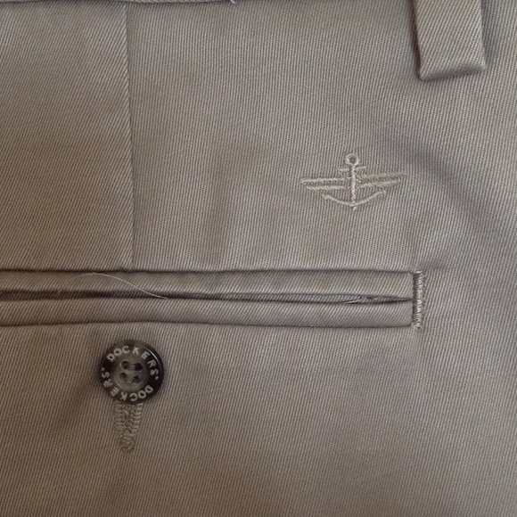 Dockers Men's Classic Dress Chinos Khakis Gray Straight Fit Pants Flat Front - Picture 8 of 9